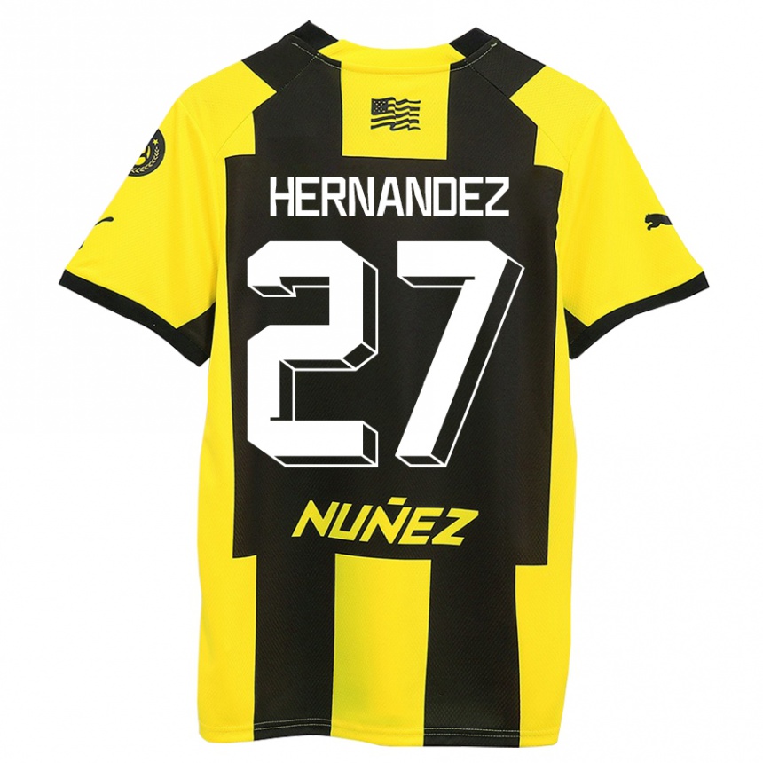 Kinder Fußball Lucas Hernández #27 Gelb Schwarz Heimtrikot Trikot 2023/24 T-Shirt Luxemburg
