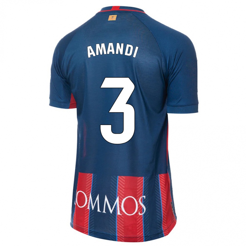 Kinder Fußball Iván Amandi #3 Marine Heimtrikot Trikot 2023/24 T-Shirt Luxemburg