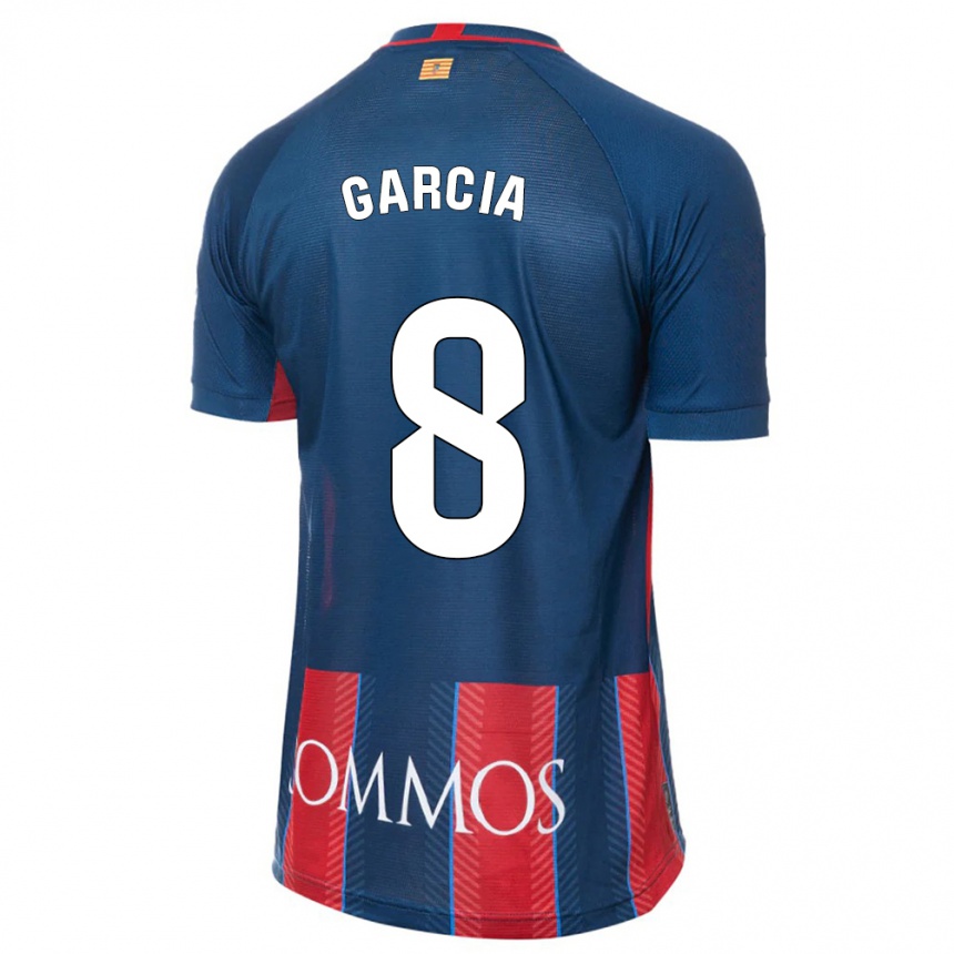 Kinder Fußball David García #8 Marine Heimtrikot Trikot 2023/24 T-Shirt Luxemburg