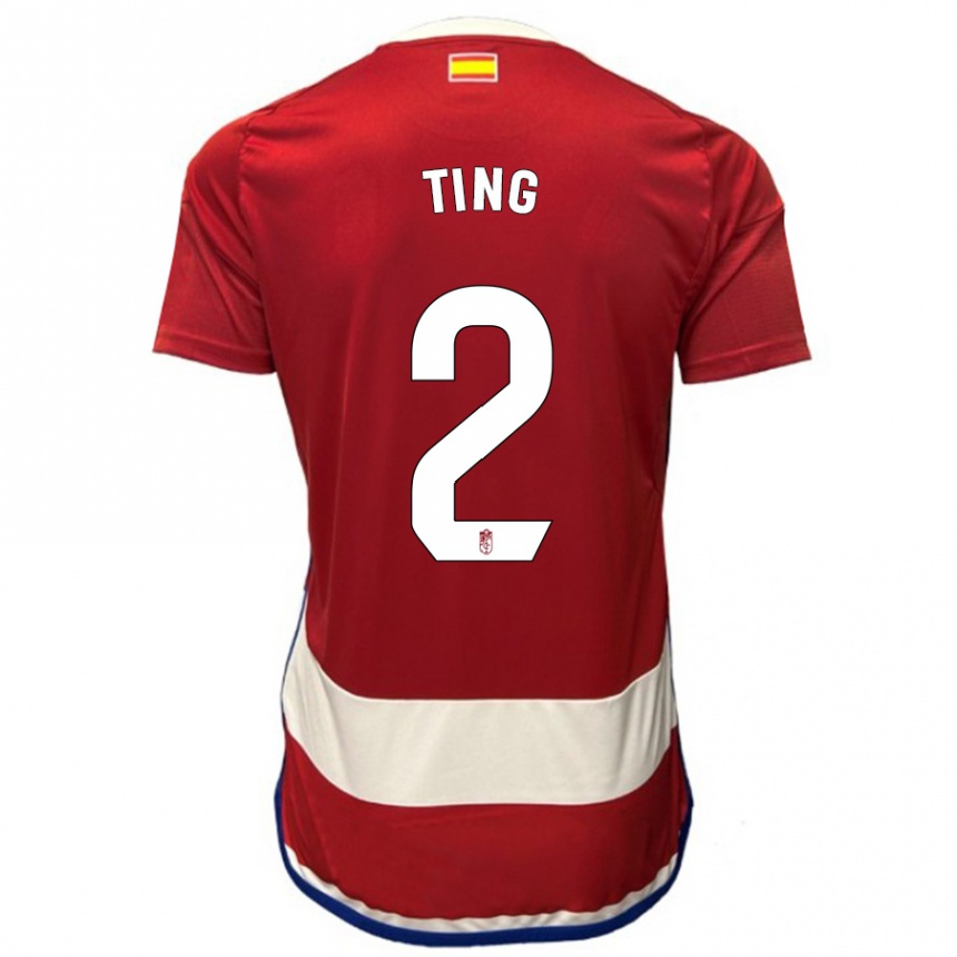 Kinder Fußball Xie Ting #2 Rot Heimtrikot Trikot 2023/24 T-Shirt Luxemburg