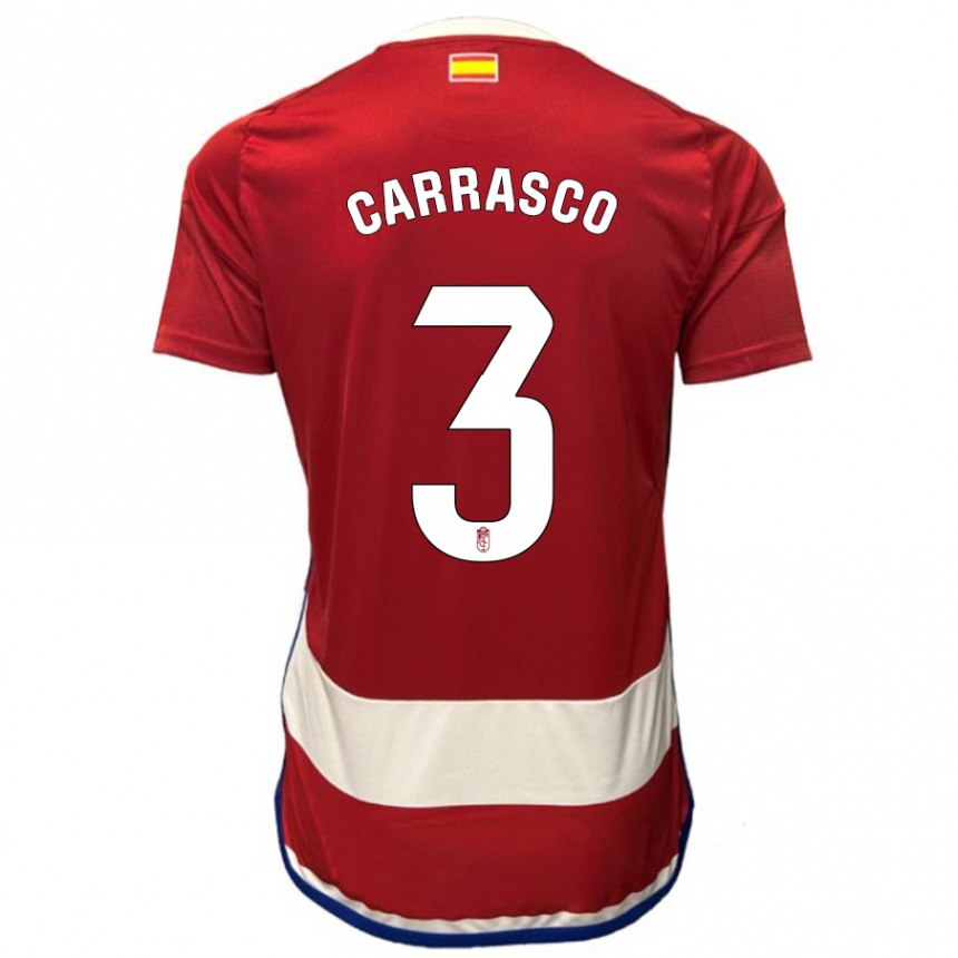 Kinder Fußball Marta Carrasco #3 Rot Heimtrikot Trikot 2023/24 T-Shirt Luxemburg