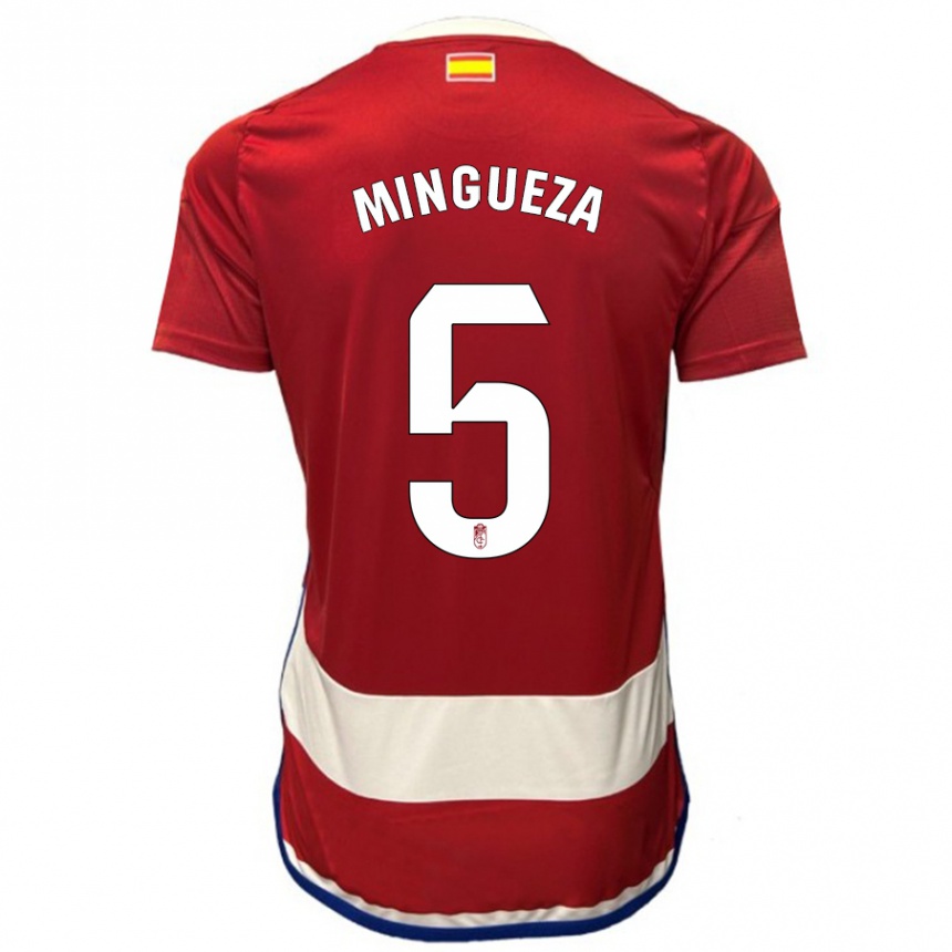Kinder Fußball Ariadna Mingueza #5 Rot Heimtrikot Trikot 2023/24 T-Shirt Luxemburg