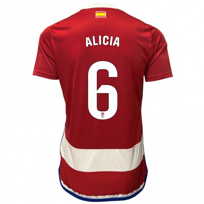 Kinder Fußball Alicia #6 Rot Heimtrikot Trikot 2023/24 T-Shirt Luxemburg