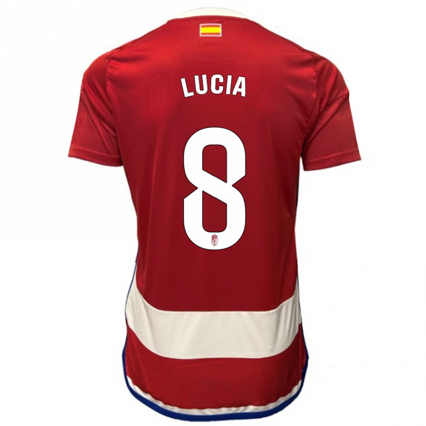 Kinder Fußball Lucía Martínez #8 Rot Heimtrikot Trikot 2023/24 T-Shirt Luxemburg