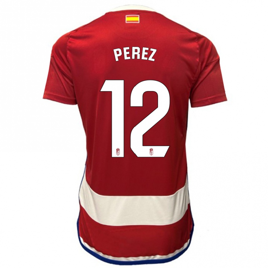 Kinder Fußball Alba Pérez #12 Rot Heimtrikot Trikot 2023/24 T-Shirt Luxemburg