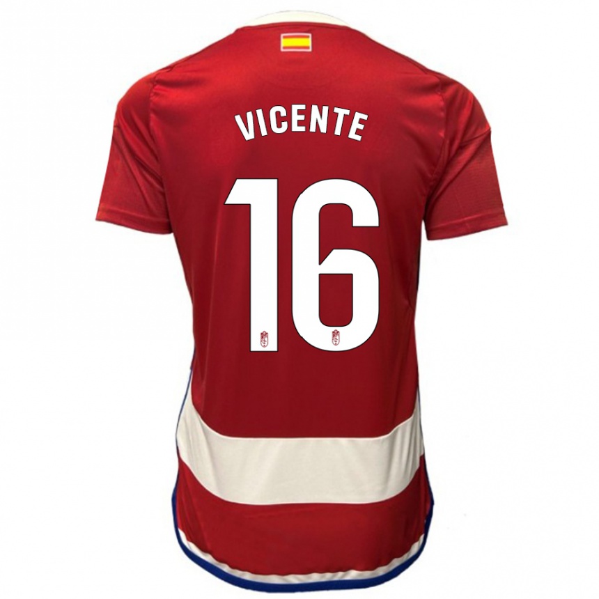 Kinder Fußball Nerea Vicente #16 Rot Heimtrikot Trikot 2023/24 T-Shirt Luxemburg