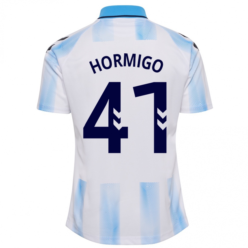 Kinder Fußball Cintia Hormigo #41 Weiß Blau Heimtrikot Trikot 2023/24 T-Shirt Luxemburg
