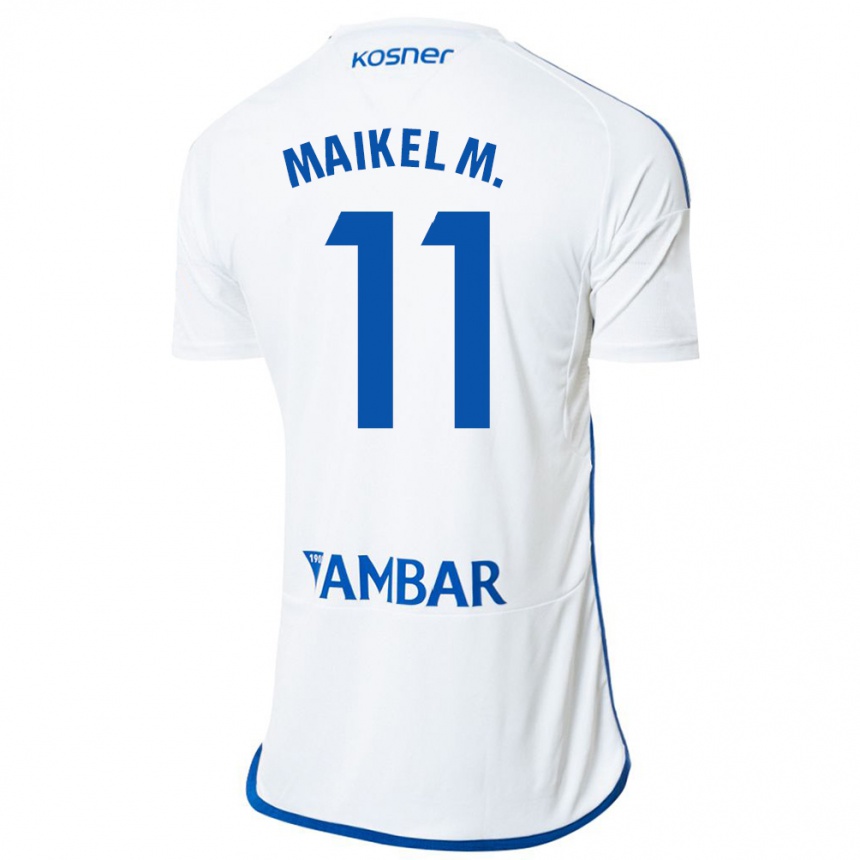 Kinder Fußball Maikel Mesa #11 Weiß Heimtrikot Trikot 2023/24 T-Shirt Luxemburg