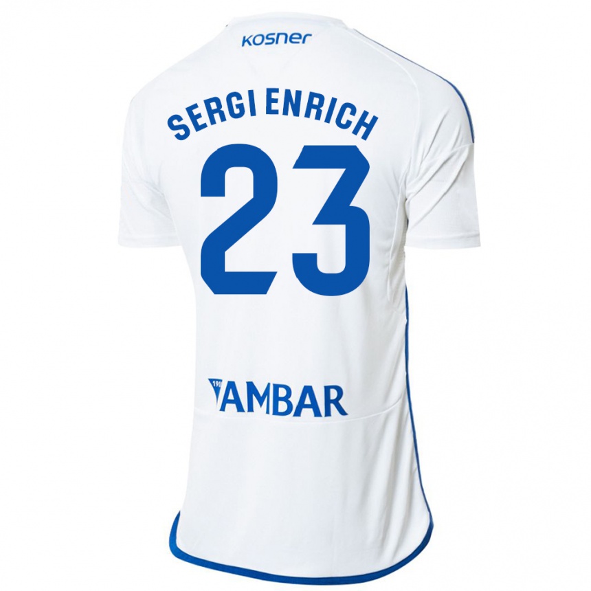 Kinder Fußball Sergi Enrich #23 Weiß Heimtrikot Trikot 2023/24 T-Shirt Luxemburg