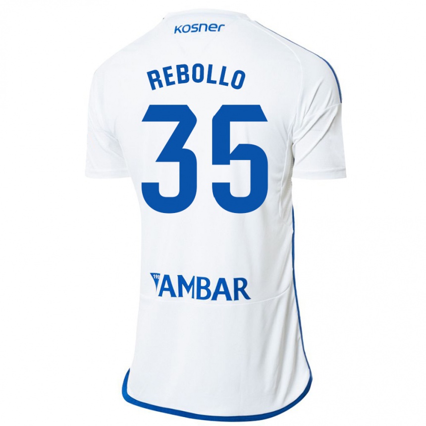 Kinder Fußball Dani Rebollo #35 Weiß Heimtrikot Trikot 2023/24 T-Shirt Luxemburg