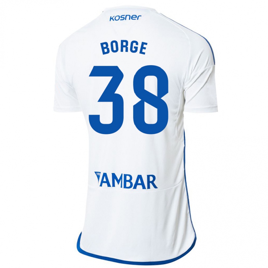 Kinder Fußball Andrés Borge #38 Weiß Heimtrikot Trikot 2023/24 T-Shirt Luxemburg