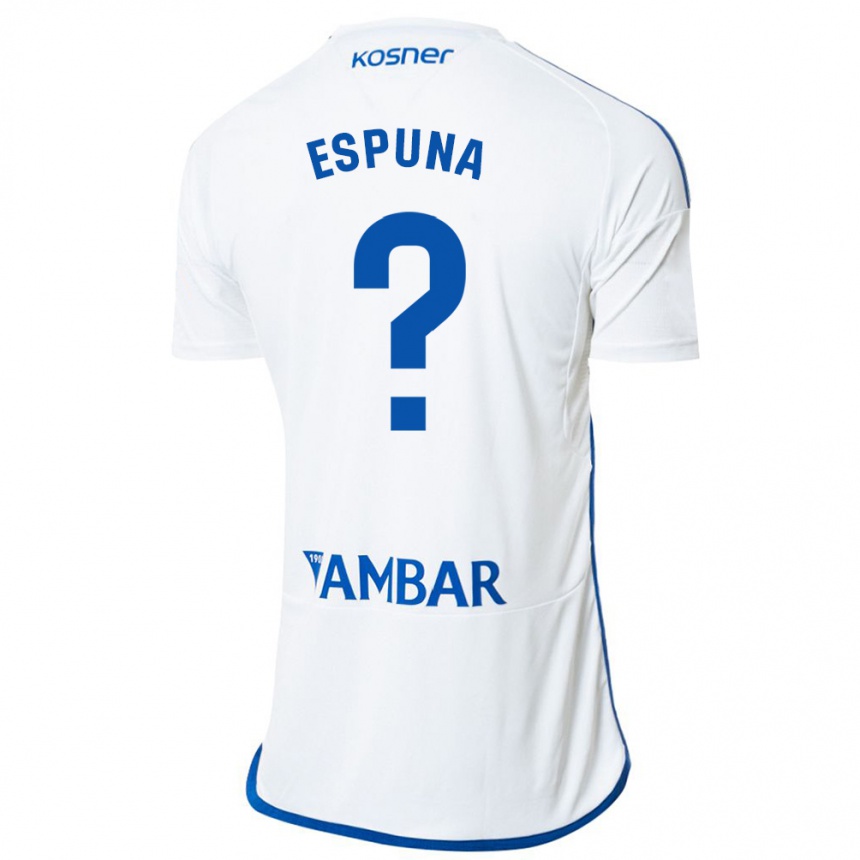 Kinder Fußball Nico Espuña #0 Weiß Heimtrikot Trikot 2023/24 T-Shirt Luxemburg