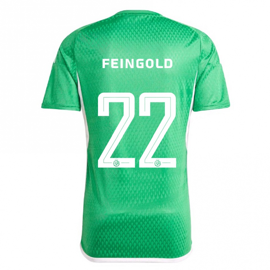 Kinder Fußball Ilay Feingold #22 Weiß Blau Heimtrikot Trikot 2023/24 T-Shirt Luxemburg