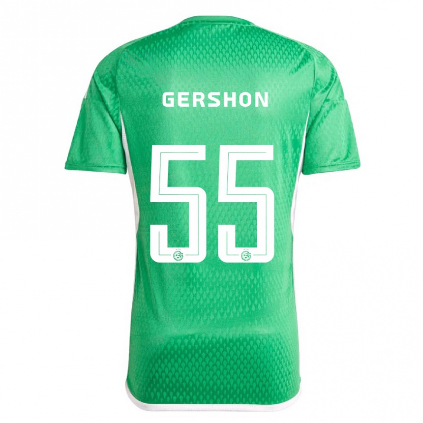 Kinder Fußball Rami Gershon #55 Weiß Blau Heimtrikot Trikot 2023/24 T-Shirt Luxemburg