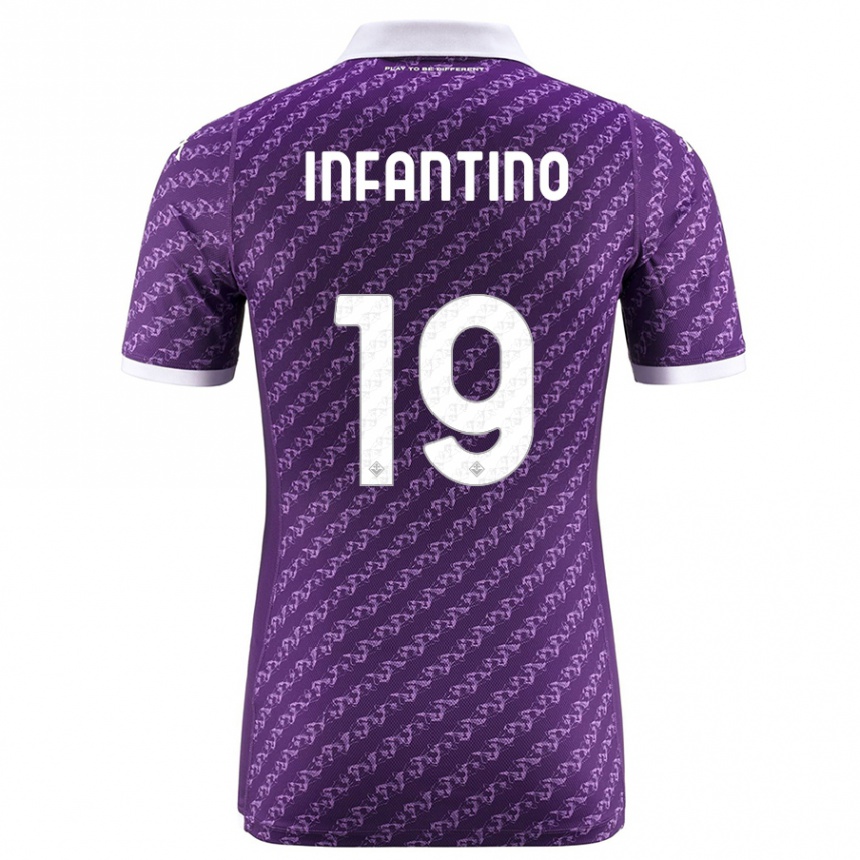 Kinder Fußball Gino Infantino #19 Violett Heimtrikot Trikot 2023/24 T-Shirt Luxemburg