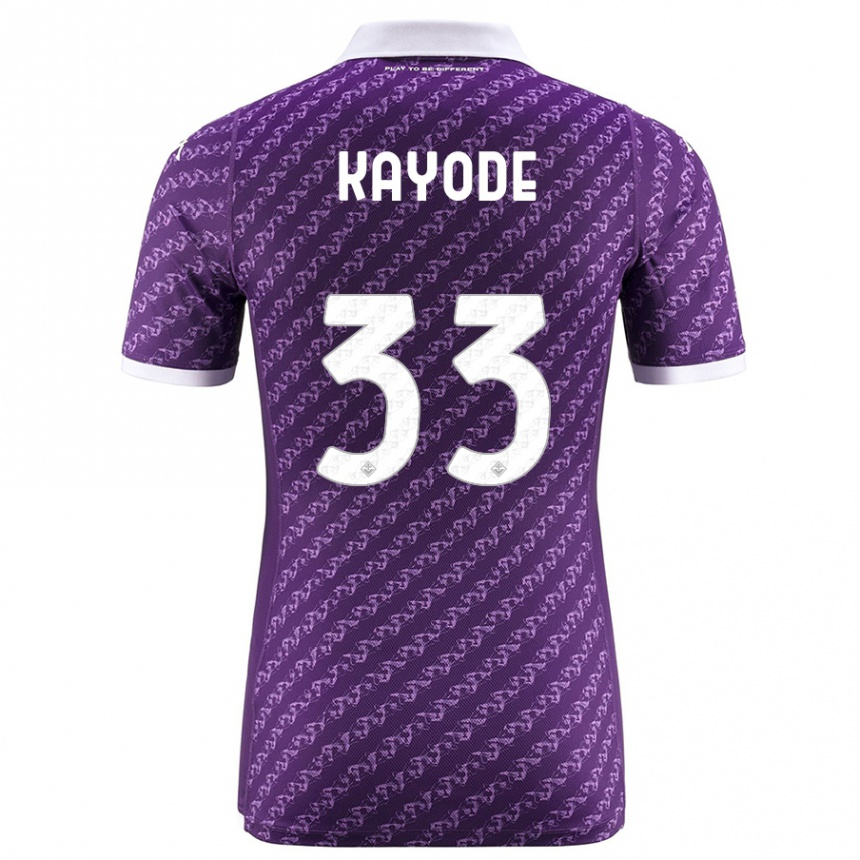 Kinder Fußball Michael Kayode #33 Violett Heimtrikot Trikot 2023/24 T-Shirt Luxemburg