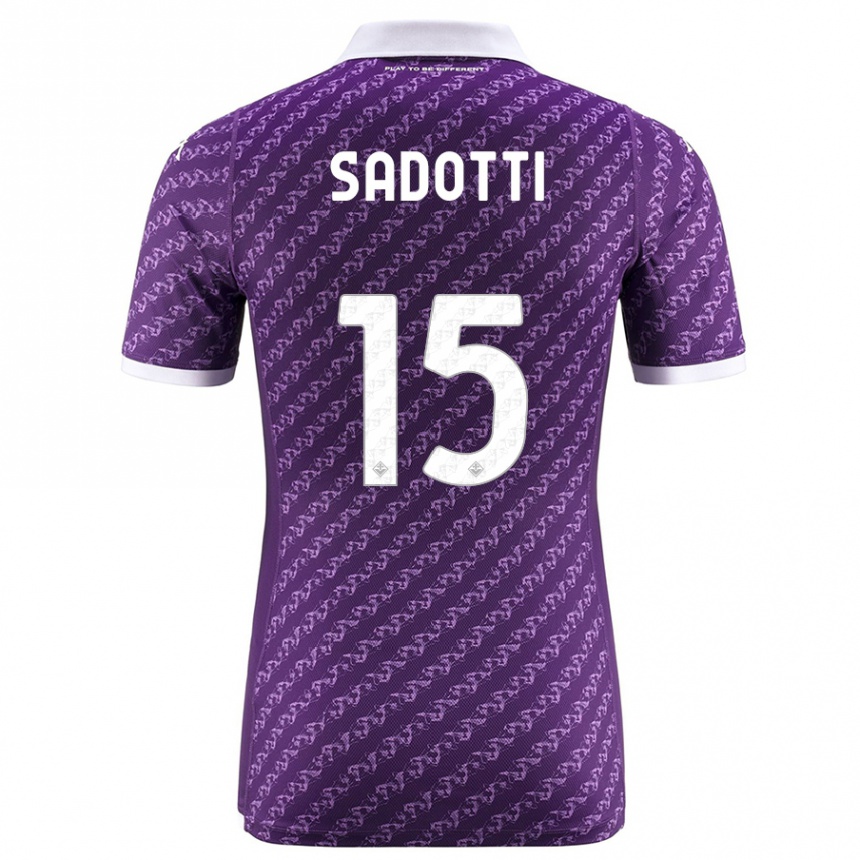 Kinder Fußball Edoardo Sadotti #15 Violett Heimtrikot Trikot 2023/24 T-Shirt Luxemburg