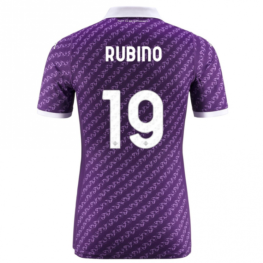 Kinder Fußball Tommaso Rubino #19 Violett Heimtrikot Trikot 2023/24 T-Shirt Luxemburg