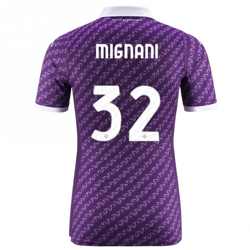 Kinder Fußball Carlo Mignani #32 Violett Heimtrikot Trikot 2023/24 T-Shirt Luxemburg