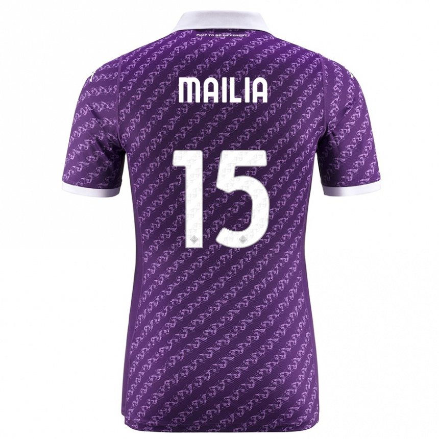Kinder Fußball Siria Mailia #15 Violett Heimtrikot Trikot 2023/24 T-Shirt Luxemburg