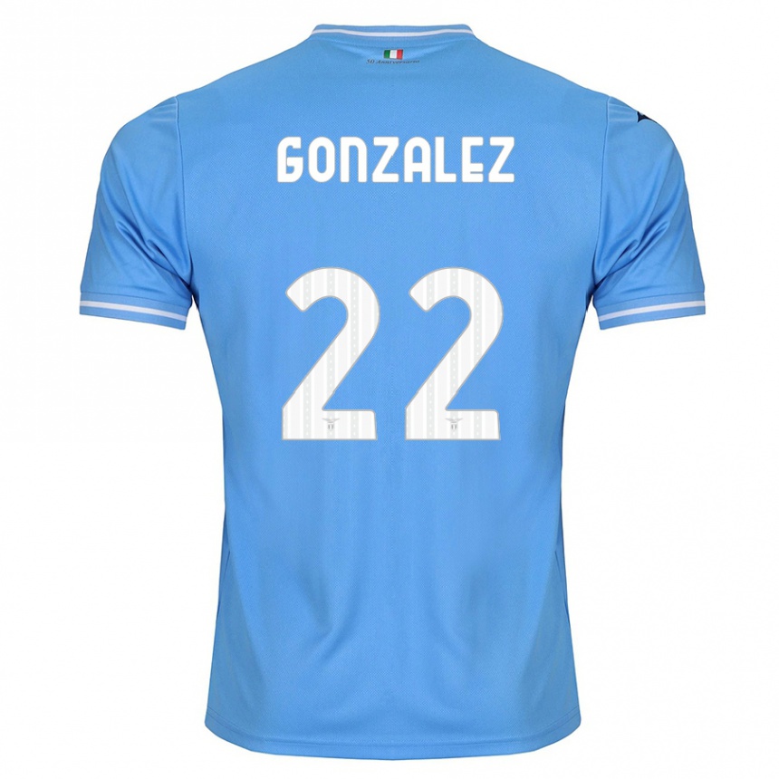 Kinder Fußball Diego González #22 Blau Heimtrikot Trikot 2023/24 T-Shirt Luxemburg