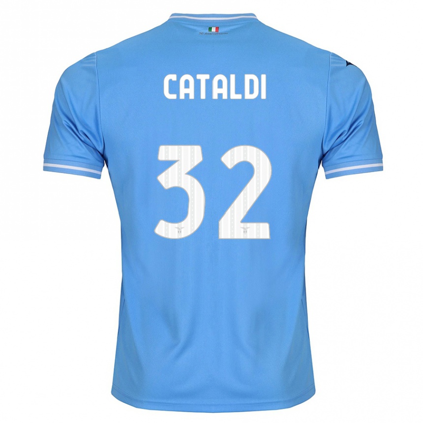 Kinder Fußball Danilo Cataldi #32 Blau Heimtrikot Trikot 2023/24 T-Shirt Luxemburg