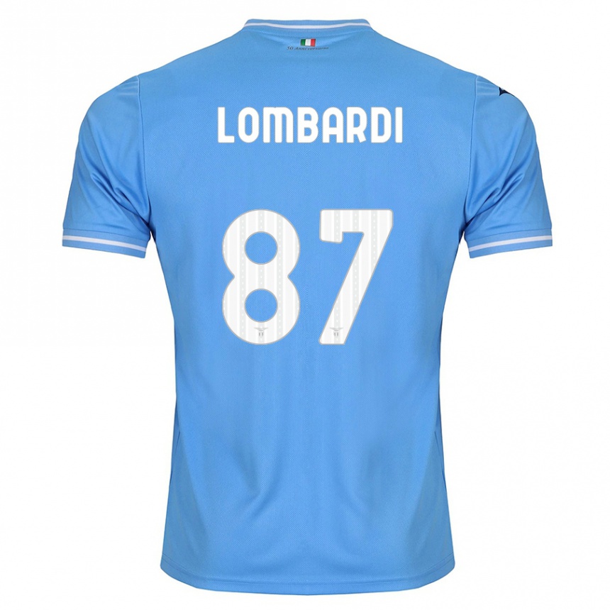 Kinder Fußball Cristiano Lombardi #87 Blau Heimtrikot Trikot 2023/24 T-Shirt Luxemburg