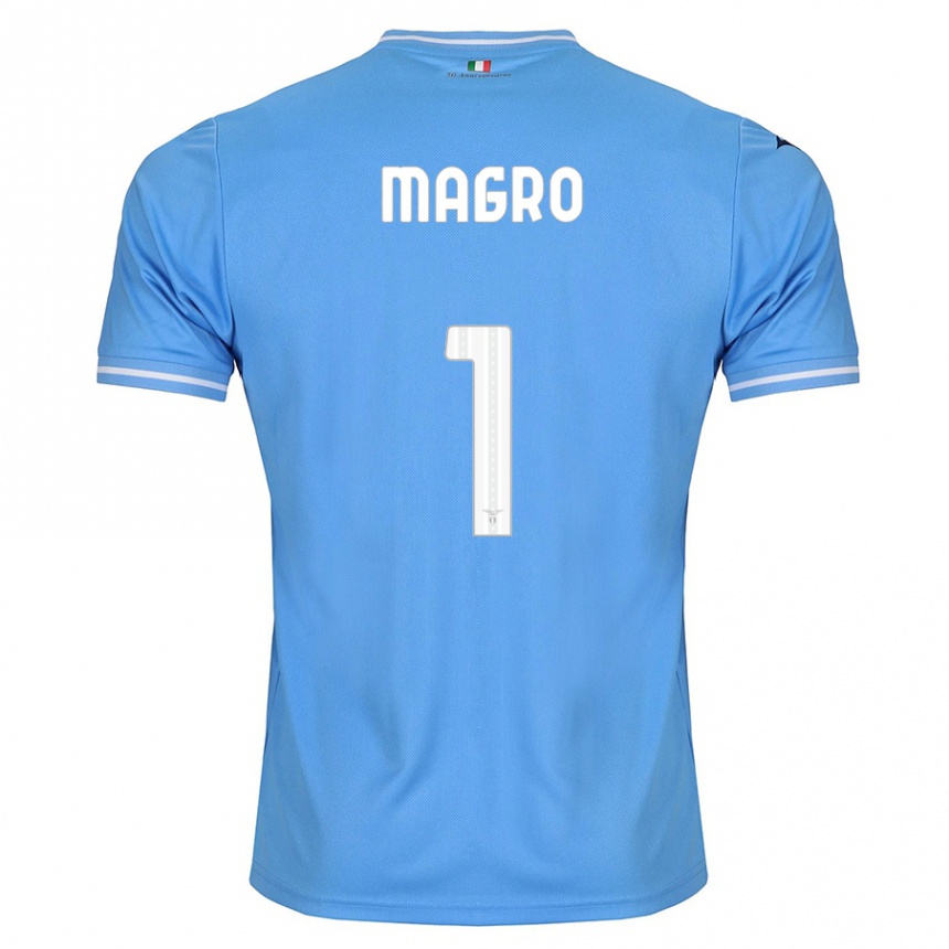 Kinder Fußball Federico Magro #1 Blau Heimtrikot Trikot 2023/24 T-Shirt Luxemburg