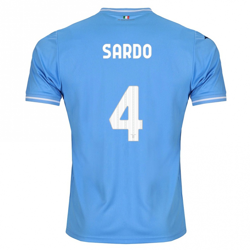 Kinder Fußball Jacopo Sardo #4 Blau Heimtrikot Trikot 2023/24 T-Shirt Luxemburg