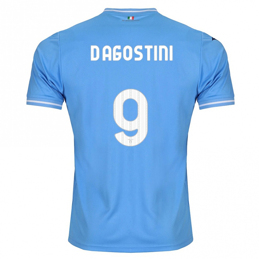 Kinder Fußball Lorenzo D'agostini #9 Blau Heimtrikot Trikot 2023/24 T-Shirt Luxemburg