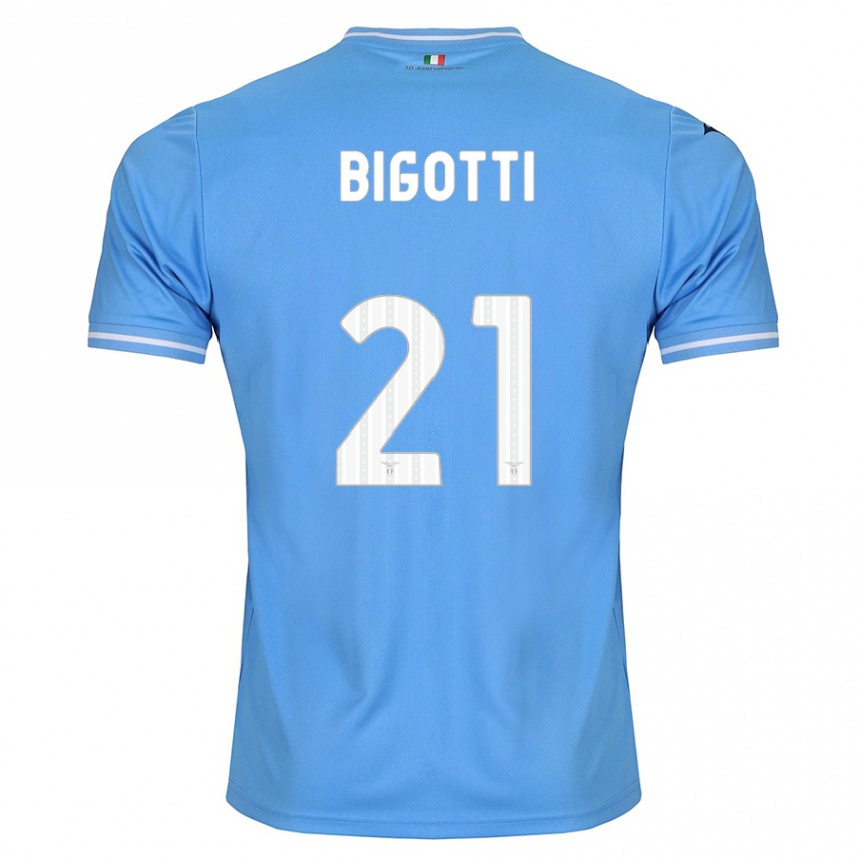 Kinder Fußball Massimo Bigotti #21 Blau Heimtrikot Trikot 2023/24 T-Shirt Luxemburg
