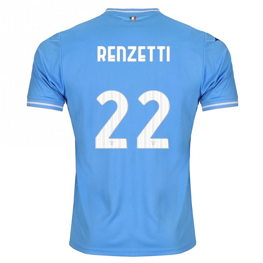 Kinder Fußball Davide Renzetti #22 Blau Heimtrikot Trikot 2023/24 T-Shirt Luxemburg