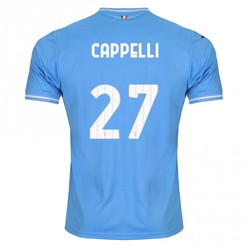 Kinder Fußball Tommaso Cappelli #27 Blau Heimtrikot Trikot 2023/24 T-Shirt Luxemburg