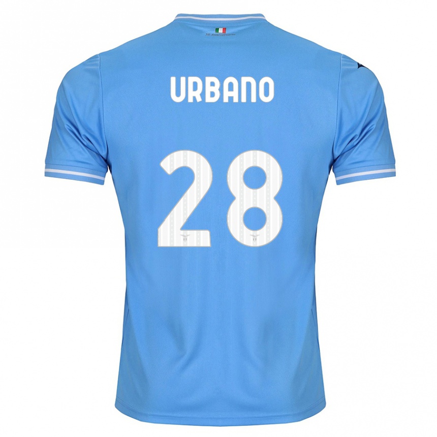 Kinder Fußball Nicolò Urbano #28 Blau Heimtrikot Trikot 2023/24 T-Shirt Luxemburg