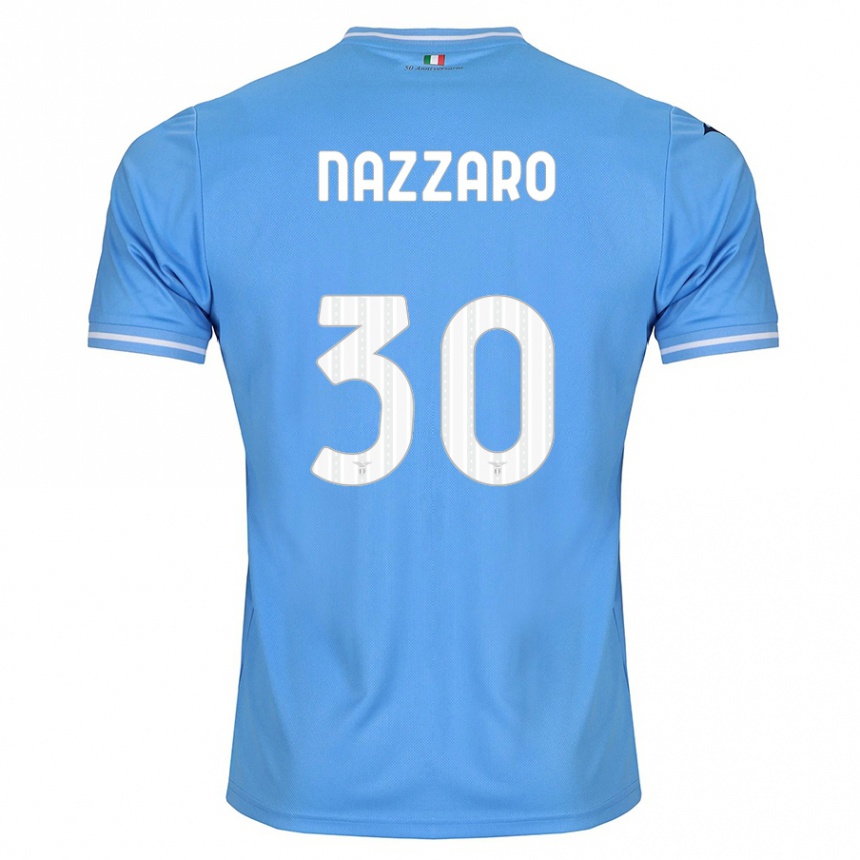 Kinder Fußball Marco Nazzaro #30 Blau Heimtrikot Trikot 2023/24 T-Shirt Luxemburg