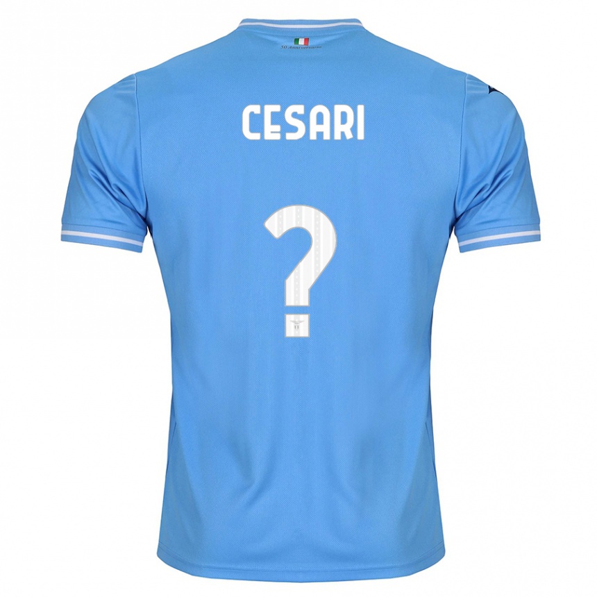 Kinder Fußball Nicolò Cesari #0 Blau Heimtrikot Trikot 2023/24 T-Shirt Luxemburg