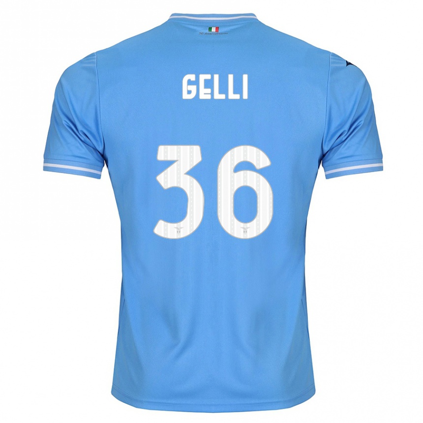 Kinder Fußball Valerio Gelli #36 Blau Heimtrikot Trikot 2023/24 T-Shirt Luxemburg