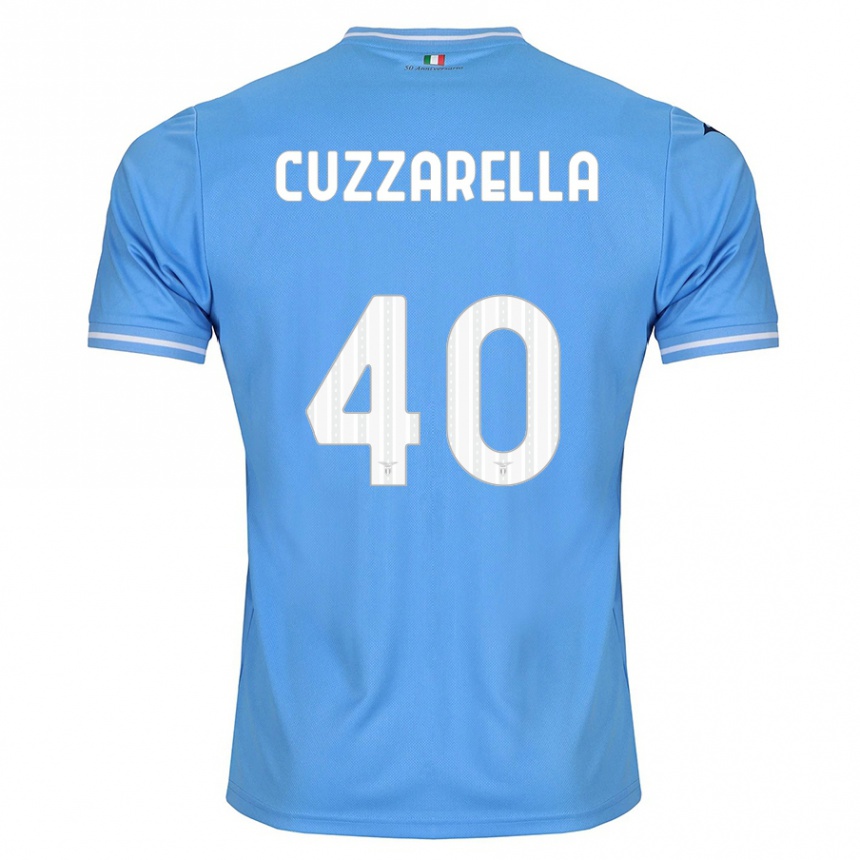 Kinder Fußball Cristian Cuzzarella #40 Blau Heimtrikot Trikot 2023/24 T-Shirt Luxemburg