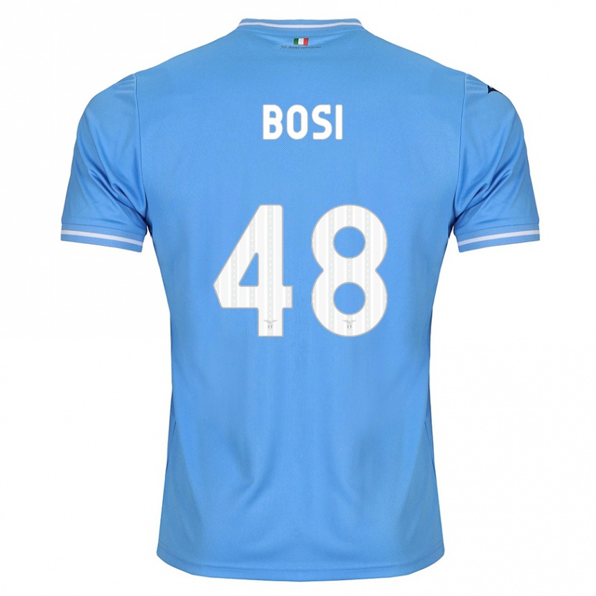 Kinder Fußball Gioele Bosi #48 Blau Heimtrikot Trikot 2023/24 T-Shirt Luxemburg