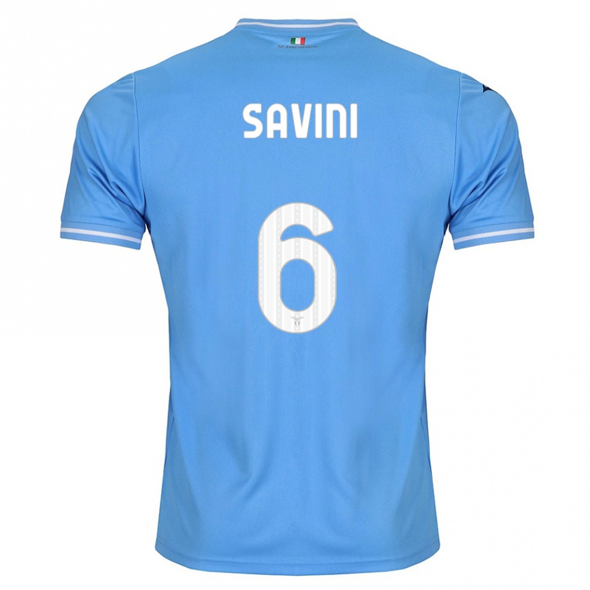 Kinder Fußball Federica Savini #6 Blau Heimtrikot Trikot 2023/24 T-Shirt Luxemburg