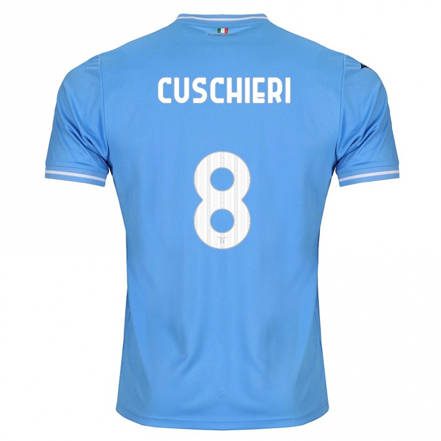 Kinder Fußball Rachel Cuschieri #8 Blau Heimtrikot Trikot 2023/24 T-Shirt Luxemburg