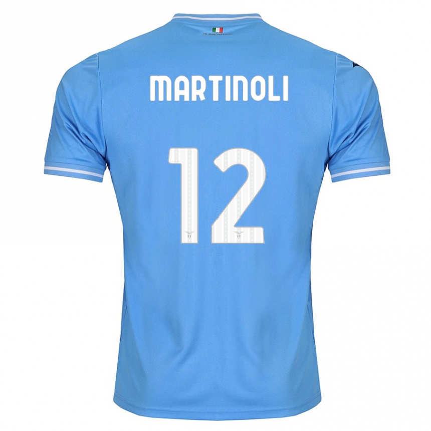 Kinder Fußball Elettra Martinoli #12 Blau Heimtrikot Trikot 2023/24 T-Shirt Luxemburg