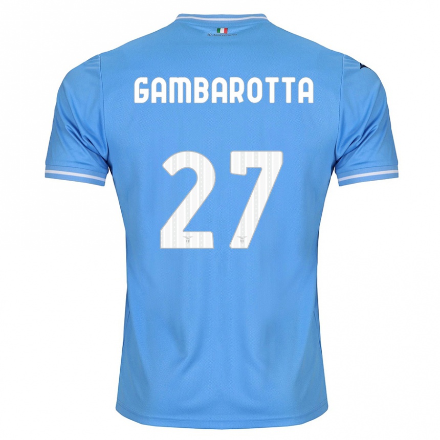 Kinder Fußball Margot Gambarotta #27 Blau Heimtrikot Trikot 2023/24 T-Shirt Luxemburg