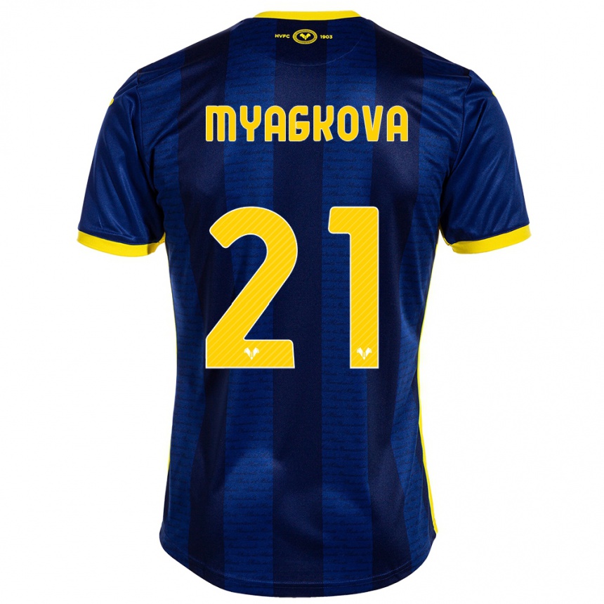 Kinder Fußball Alina Myagkova #21 Marine Heimtrikot Trikot 2023/24 T-Shirt Luxemburg