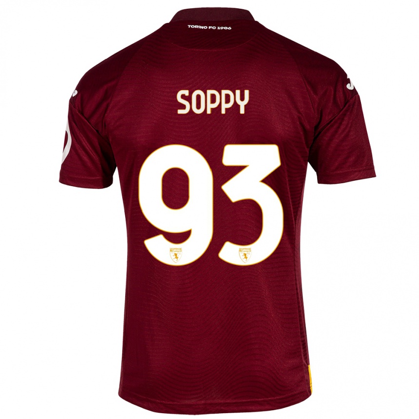 Kinder Fußball Brandon Soppy #93 Dunkelrot Heimtrikot Trikot 2023/24 T-Shirt Luxemburg