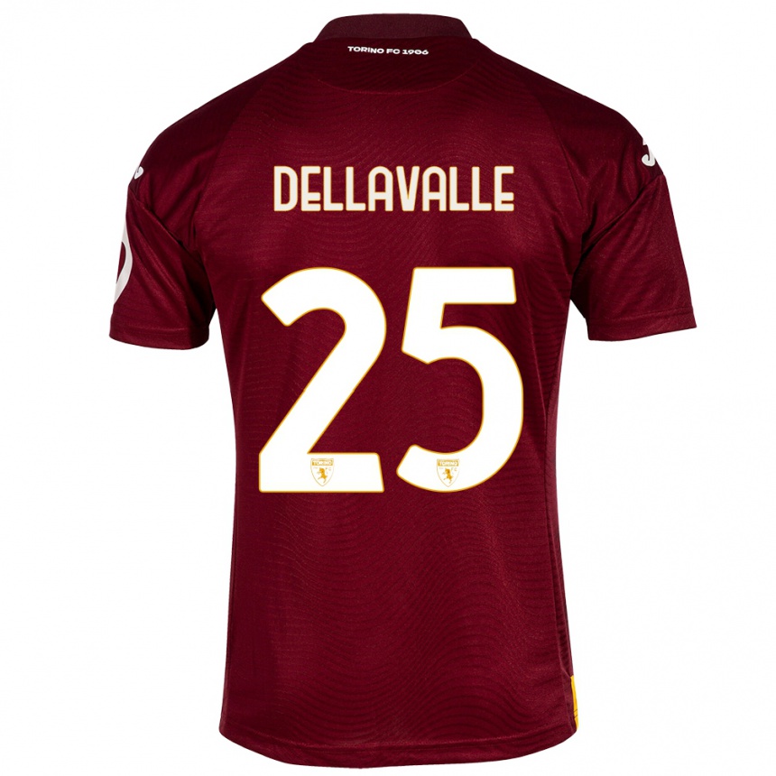 Kinder Fußball Alessandro Dellavalle #25 Dunkelrot Heimtrikot Trikot 2023/24 T-Shirt Luxemburg