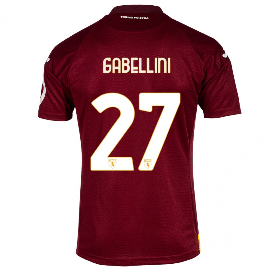 Kinder Fußball Tommaso Gabellini #27 Dunkelrot Heimtrikot Trikot 2023/24 T-Shirt Luxemburg