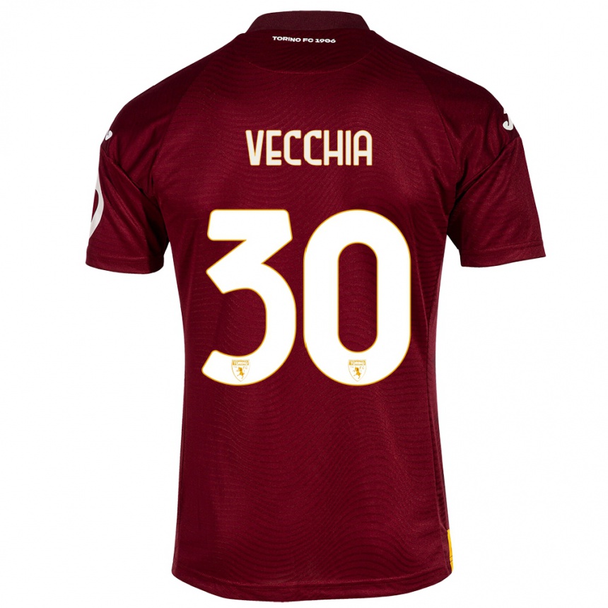 Kinder Fußball Marco Dalla Vecchia #30 Dunkelrot Heimtrikot Trikot 2023/24 T-Shirt Luxemburg