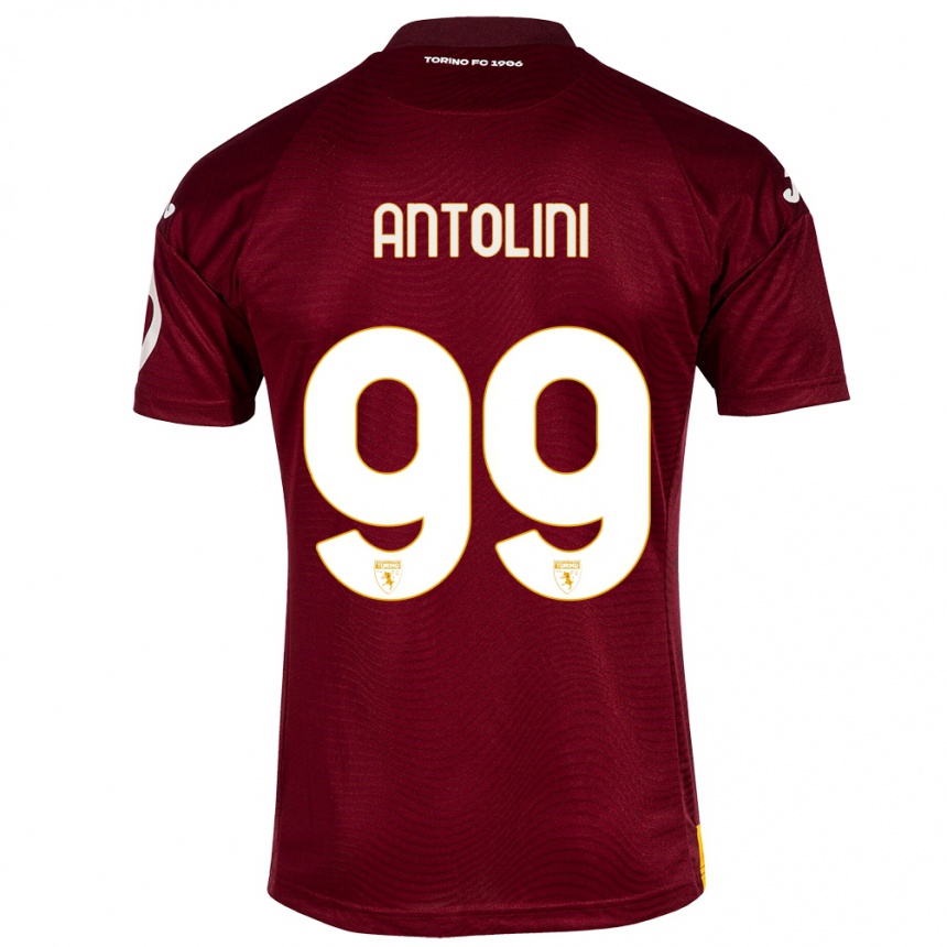Kinder Fußball Jacopo Antolini #99 Dunkelrot Heimtrikot Trikot 2023/24 T-Shirt Luxemburg