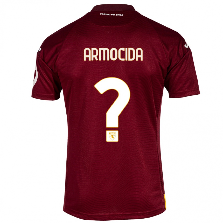 Kinder Fußball Simone Armocida #0 Dunkelrot Heimtrikot Trikot 2023/24 T-Shirt Luxemburg